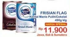 Promo Harga FRISIAN FLAG Susu Kental Manis Putih, Cokelat 490 gr - Indomaret