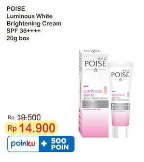 Promo Harga Poise  Luminous White Brightening Cream SPF 36++++ 20 gr - Indomaret