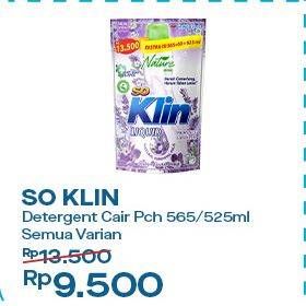 Promo Harga So Klin Liquid Detergent All Variants 525 ml - Indomaret