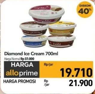 Promo Harga Diamond Ice Cream 700 ml - Carrefour