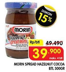 Promo Harga MORIN Jam Hazelnut Spread With Cocoa 300 gr - Superindo