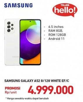 Promo Harga SAMSUNG Galaxy A52 Awesome White 128GB  - Carrefour