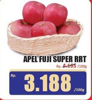 Promo Harga Apel Fuji Super RRT per 100 gr - Hari Hari