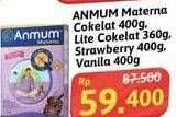 ANMUM Materna Cokelat 400gr, Lite Cokelat 360gr, Strawberry 400gr, Vanilla 400gr
