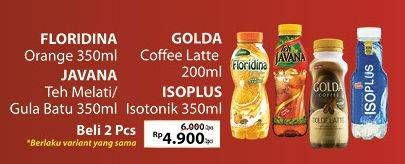 Floridina Juice Pulp Orange/Javana Teh Gula & Batu/Golda Coffee Latte/Isoplus Isotonik