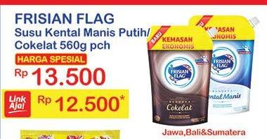 Promo Harga FRISIAN FLAG Susu Kental Manis Putih, Cokelat 560 gr - Indomaret