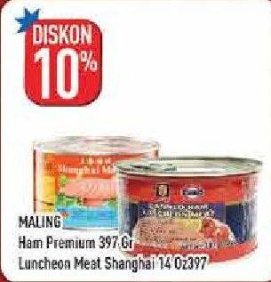 Promo Harga MALING Pork Luncheon Meat 397 gr - Hypermart
