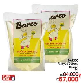 Promo Harga Barco Minyak Goreng Kelapa 2000 ml - LotteMart