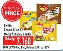 Promo Harga EMINA Cheese Slice Mozza, Choco, Cedda 5 pcs - Hypermart