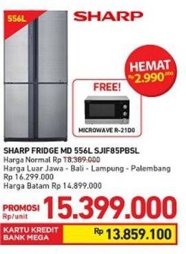 Promo Harga SHARP SJ-IF85PB | Refrigerator SL  - Carrefour