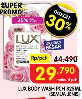 Promo Harga LUX Botanicals Body Wash All Variants 825 ml - Superindo