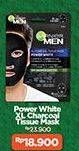 Promo Harga GARNIER MEN Charchoal Tissue Mask Power White 20 gr - Indomaret