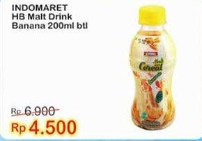 Promo Harga INDOMARET HB Malt Drink Banana 200 ml - Indomaret