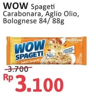 Promo Harga WOW Spageti Aglio Olio, Cream Carbonara, Meaty Bolognese 75 gr - Alfamidi