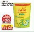 Promo Harga Zwitsal Natural Baby Bath 2 In 1 Aloe Vera, Antibacterial 400 ml - Alfamart