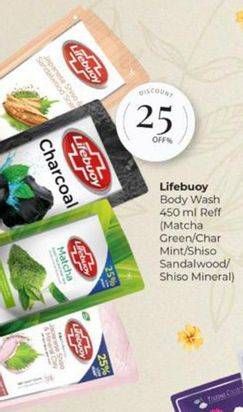 Promo Harga LIFEBUOY Body Wash Charcoal And Mint, Japanese Shiso Mineral Clay, Matcha, Sandalwood 450 ml - Carrefour