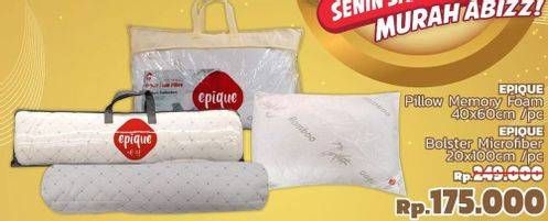 Promo Harga EPIQUE Pillow Memory Foam 40x60cm, EPIQUE Bolster Microfiber 20x100cm  - LotteMart