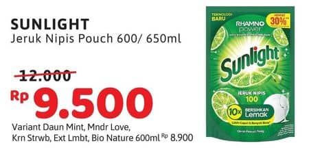 Promo Harga Sunlight Pencuci Piring Jeruk Nipis 100 600 ml - Alfamidi