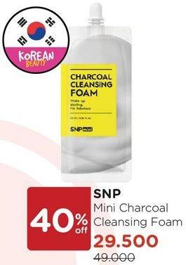 Promo Harga SNP Mini Charcoal Cleansing Foam  - Watsons