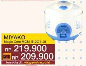 Promo Harga MIYAKO Magic Com MCM 512C 1200 ml - Yogya