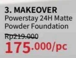 Promo Harga Make Over Powerstay Matte Powder Foundation 24H Airbrushed Smooth Cover 10 gr - Guardian