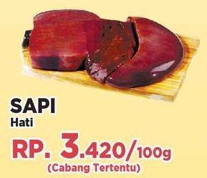 Promo Harga Beef Liver (Hati Sapi) per 100 gr - Yogya