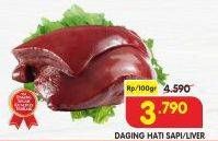 Promo Harga Beef Liver (Hati Sapi) per 100 gr - Superindo