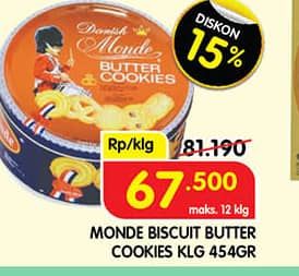 Promo Harga Monde Butter Cookies 454 gr - Superindo