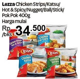 Promo Harga LEZZA Nugget Chicken Strips, Katsu, Hot Spicy, Nugget, Ball, Stick, Pok Pok 400 gr - Carrefour