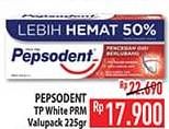 Promo Harga Pepsodent Pasta Gigi Pencegah Gigi Berlubang White 225 gr - Hypermart