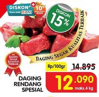 Promo Harga Daging Rendang Sapi Spesial per 100 gr - Superindo