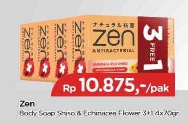 Promo Harga ZEN Anti Bacterial Body Soap Shiso E Flower 70 gr - TIP TOP