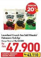 Promo Harga MANJUN Laverland Crunch Wasabi, Habanero, Sea Salt per 9 pcs 4 gr - Carrefour