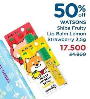 Promo Harga WATSONS Fruity Lip Balm Lemon, Strawberry 3 gr - Watsons