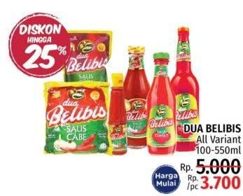 Promo Harga DUA BELIBIS Saus Cabe All Variants 135 ml - LotteMart