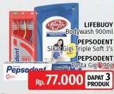 Promo Harga Lifebuoy Body Wash/Pepsodent Sikat Gigi Triple Clean/Pepsodent Pasta Gigi Plus Whitening  - LotteMart