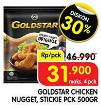 Promo Harga GOLDSTAR Chicken Nugget Stickie Cheese 500 gr - Superindo