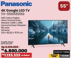 Promo Harga Panasonic TH-55NX600G Google TV 4K Seri  - COURTS