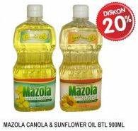 Promo Harga MAZOLA Oil Canola, Sunflower 900 ml - Superindo