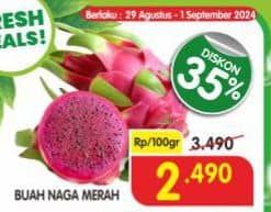 Promo Harga Buah Naga Merah per 100 gr - Superindo