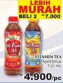 Promo Harga Vit-amin Tea Apel, Jeruk 350 ml - Giant