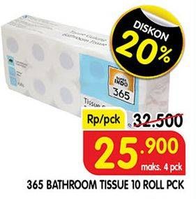 Promo Harga 365 Bathroom Tissue Embossed 10 roll - Superindo