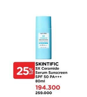 Promo Harga Skintific 5X Ceramide Serum Sunscreen 80 ml - Watsons