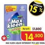 Promo Harga MAX KLEEN Liquid Detergent Anti Odor 700 ml - Superindo