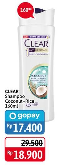 Promo Harga CLEAR Shampoo Coconut Rice Freshness 160 ml - Alfamidi