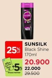 Promo Harga Sunsilk Shampoo Black Shine 170 ml - Watsons