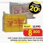 Promo Harga CAP 3 ANAK Tahu Bandung Kuning, Potong Putih, Cina 2 pcs - Superindo