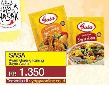 Promo Harga SASA Bumbu Masak Ayam Goreng Kuning, Kuah Sayur Asem  - Yogya