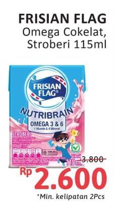 Frisian Flag Susu Cair UHT Nutribrain 115 ml Diskon 31%, Harga Promo Rp2.600, Harga Normal Rp3.800, Min Kelipatan 2 Pcs