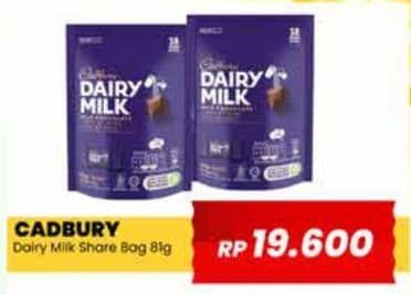 Promo Harga Cadbury Dairy Milk Share Bag 81 gr - Yogya